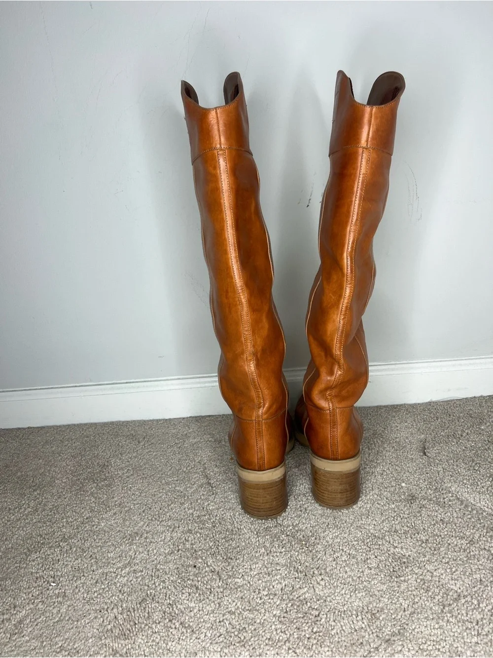 Jimmy Choo Tonya 70 Tan Leather Riding Boots - Sz 40 / US 10